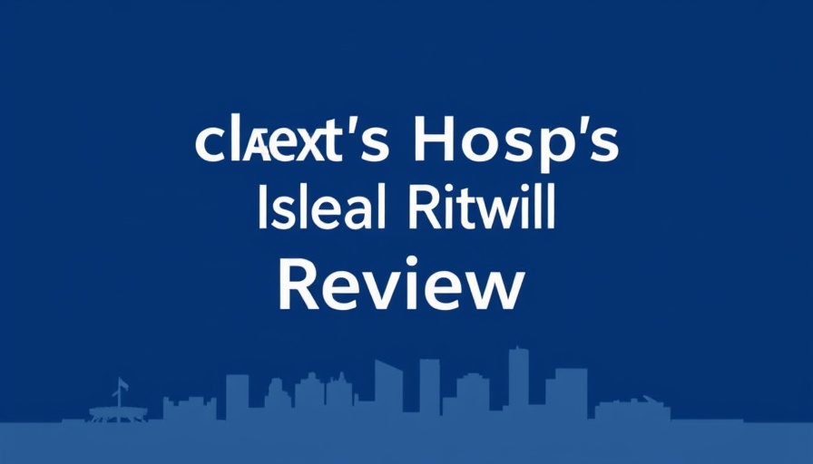 Becker's Hospital Review logo over city silhouette.