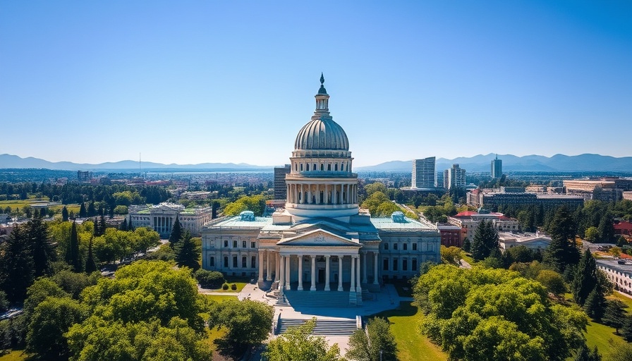 Aerial view of Washington State Capitol related to digital ad sales tax.