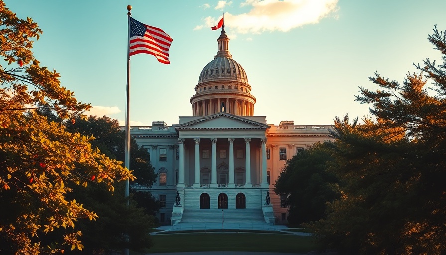 View of Ohio Statehouse with American flag and trees, related to Ohio cigarette tax revenue.