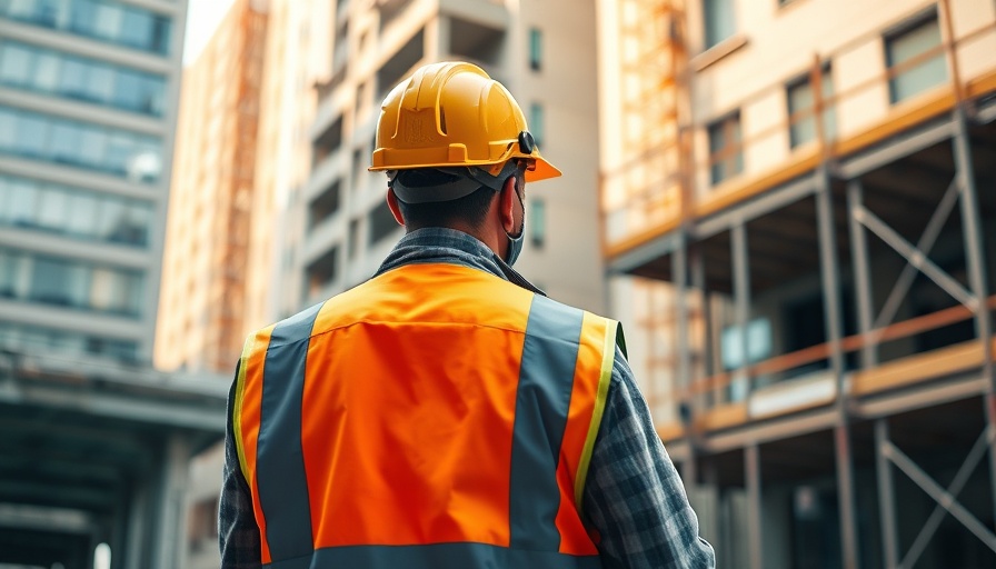 Person in safety gear at a construction site for NHS height safety contract.