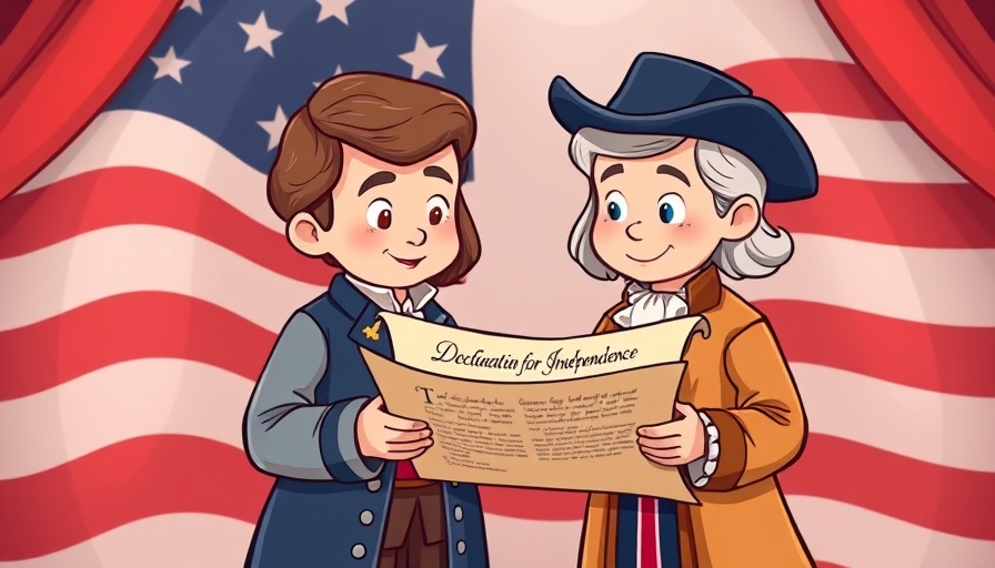 Cartoon on Taxation and the American Revolution with Declaration.