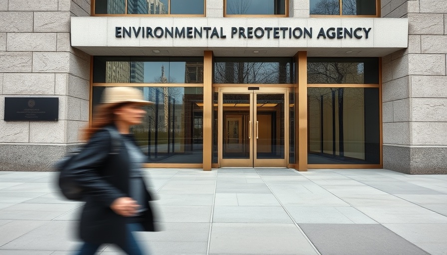 EPA Dissent and Public Health Impact: blurred figure at EPA entrance.