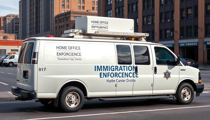 Home Office Immigration Enforcement van related to illegal workers UK construction sector.