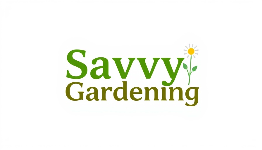 Savvy Gardening logo with a daisy illustration on white.