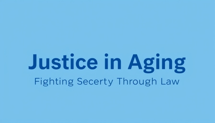 Justice in Aging logo on blue background highlighting senior law advocacy.