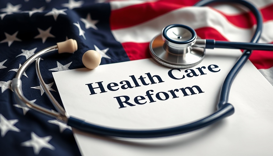 Healthcare reform document with stethoscope on American flag, Medicare reimbursement theme.