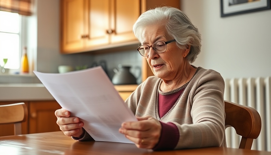 Elderly woman reviewing document, reflecting on federal medical debt protections.