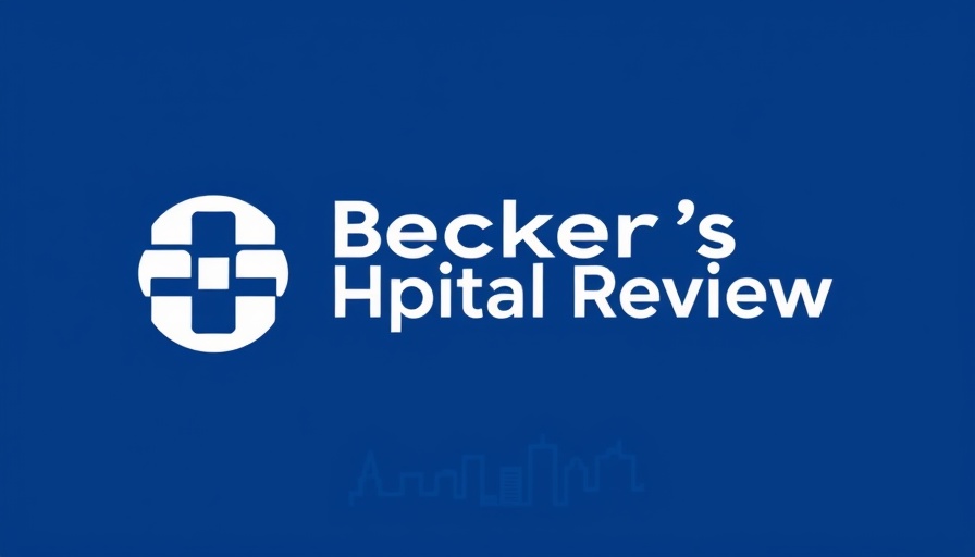 Logo 'Becker's Hospital Review' on blue background.