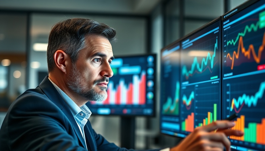 Analyst reviewing pharmaceutical sales trends on digital screen.