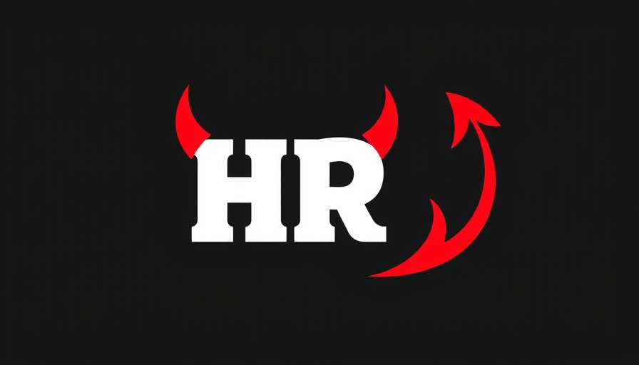 Playful HR devilish logo on black background