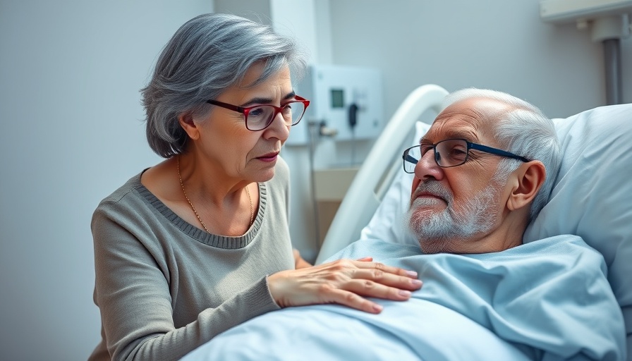 Elderly caregiver comforting a patient in a hospital, lonely caregiver support.