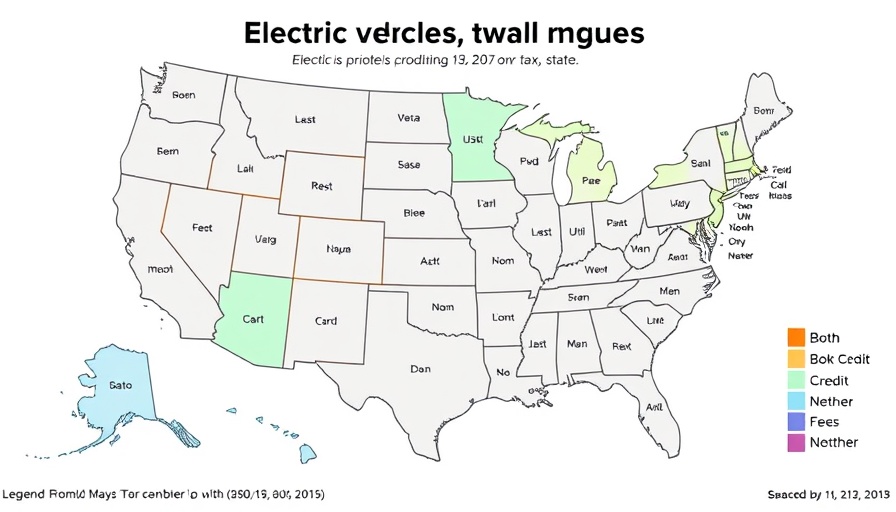 USA map illustrating Electric Vehicle Taxes by State 2025