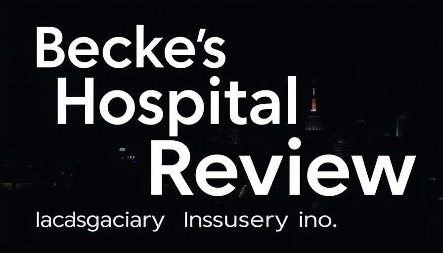 Editorial design with cityscape for healthcare automation insights.