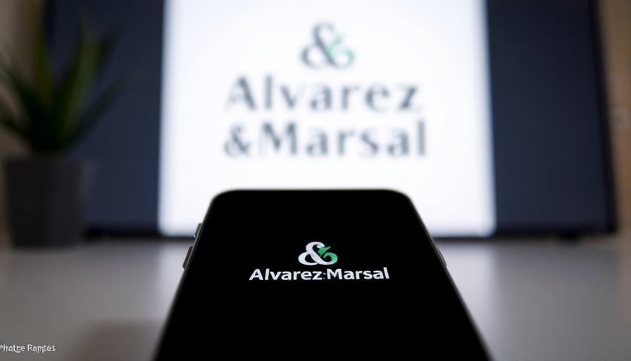 Smartphone showing Alvarez & Marsal logo, Global Capability Centres India context.