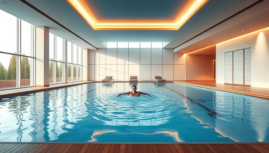 Modern indoor swimming pool design with sleek architecture.