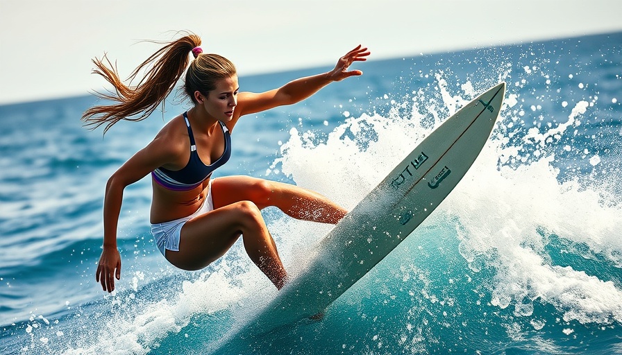 Surfer executing aerial maneuver in the Surf Specific Manoeuvres Workout Programme.