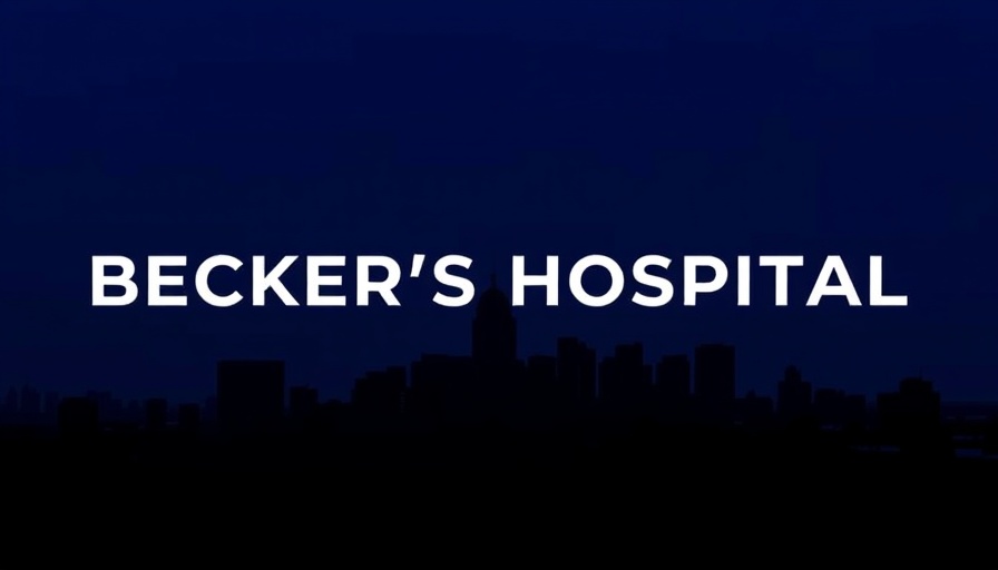 Minimalistic design with hospital review text over skyline for value-driven care strategies.