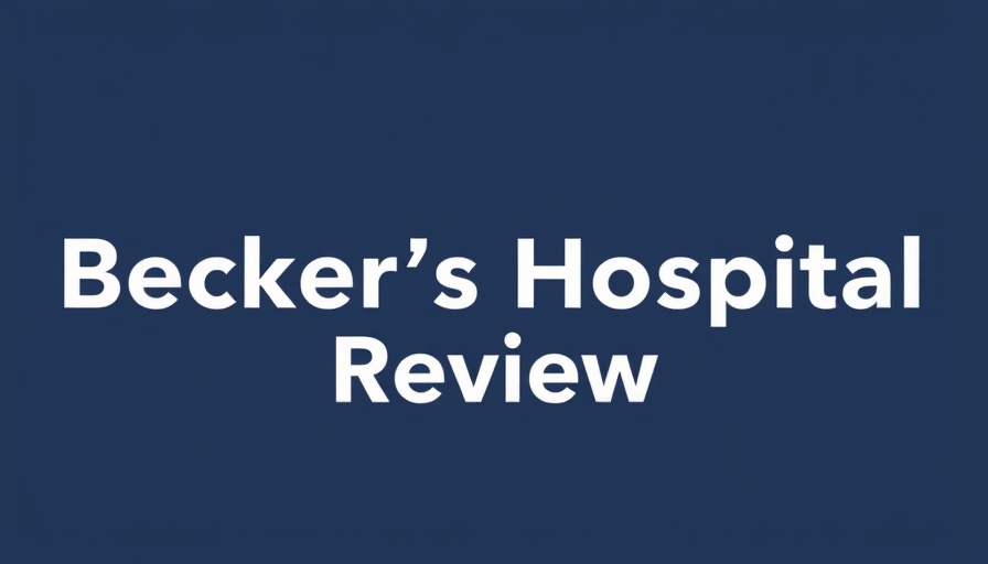 Graphic for Becker's Hospital Review with cityscape, related to new Indiana hospital.