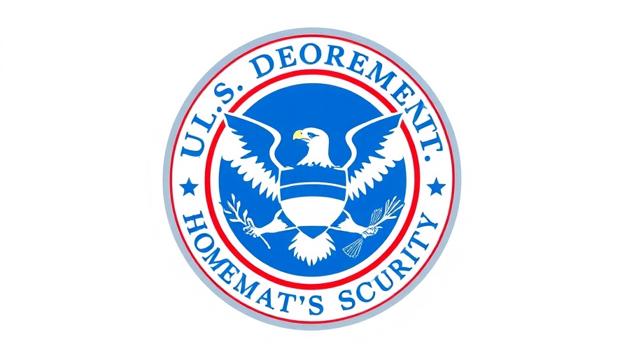 U.S. Homeland Security ICE emblem representing enforcement authority.