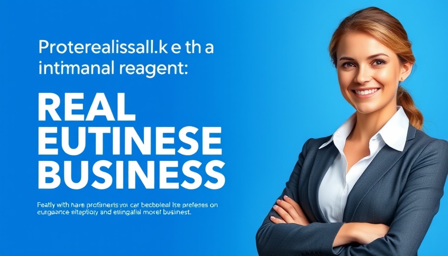 Regional Chamber Mixer banner featuring a real estate agent and contact info.