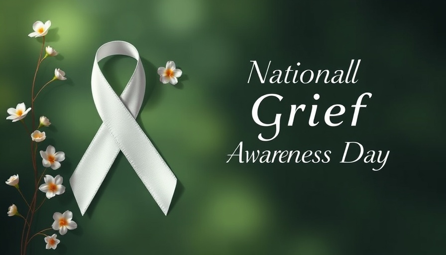 National Grief Awareness Day poster, supporting seniors during grief.