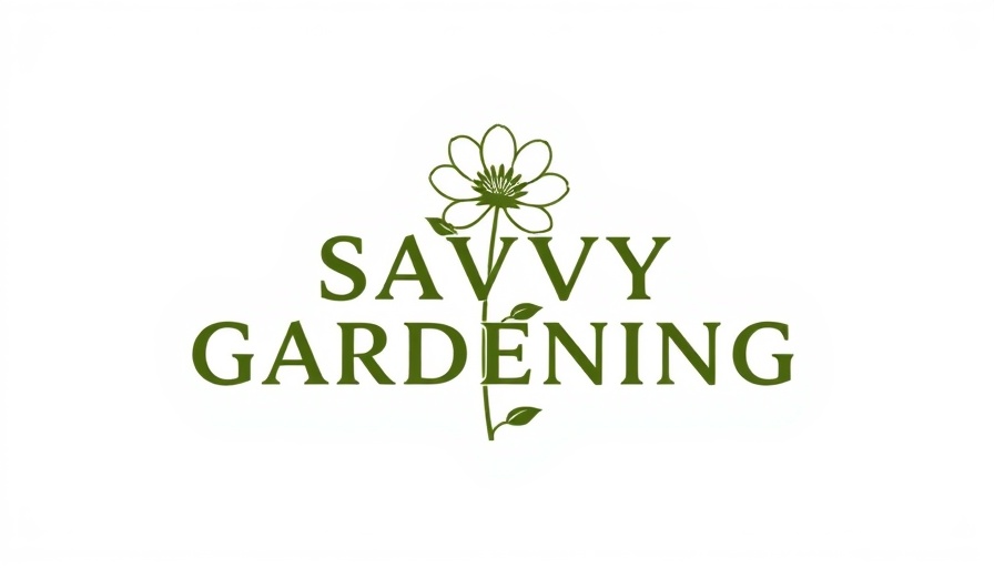 Simple gardening logo with flower design on white background.