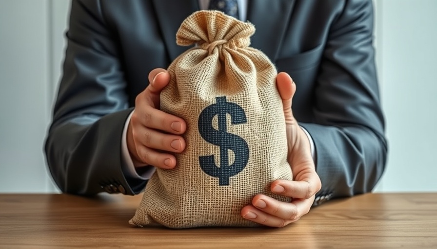 Businessman holding sack depicting TCS salary hikes.
