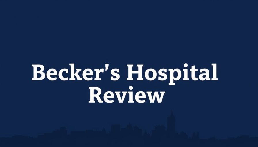 Becker's Hospital Review logo on dark blue background.