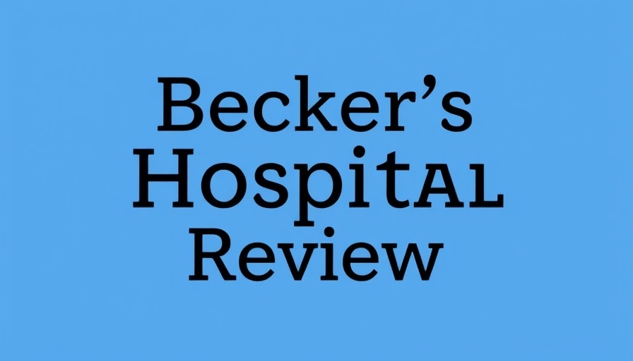 Minimalistic hospital review logo, blue backdrop.