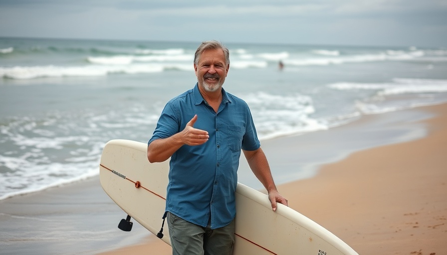 Man teaching to surf with clear guidance on a calm beach.