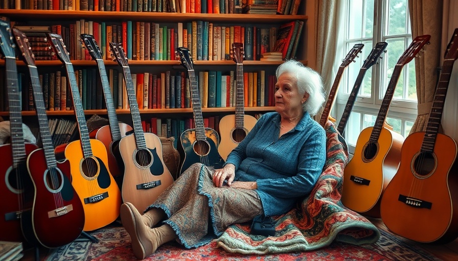 Judy Collins resilience and music captured in a cozy room setting.