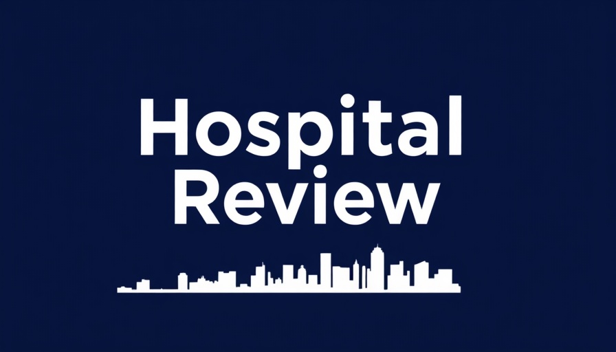 AI tool analyzes bias in health datasets with hospital review backdrop.