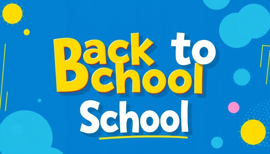 Playful back-to-school graphic with bold typography.