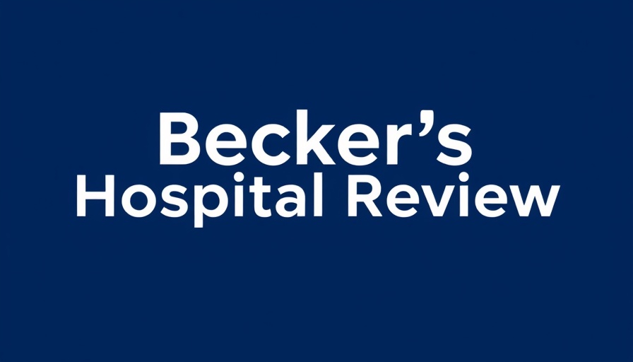 Becker's Hospital Review logo with skyline on blue background; UC Health job cuts and mobile stroke unit closure topic.