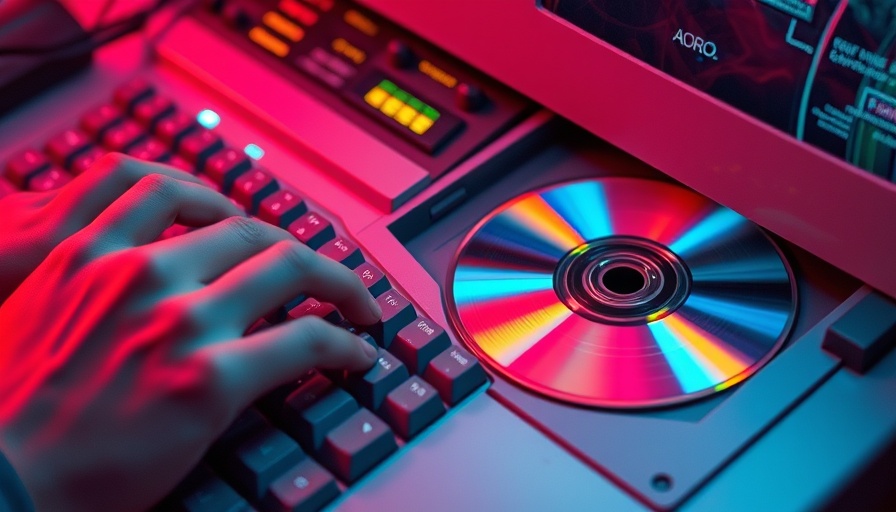 Retro computer with CD tray open, symbolizing AOL's impact on communication.