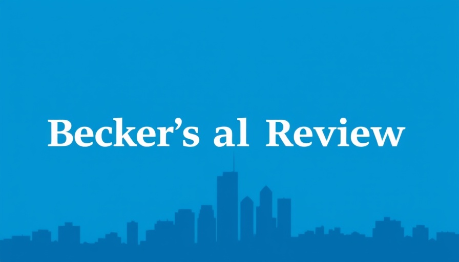 Becker's Hospital Review minimalist design with city skyline