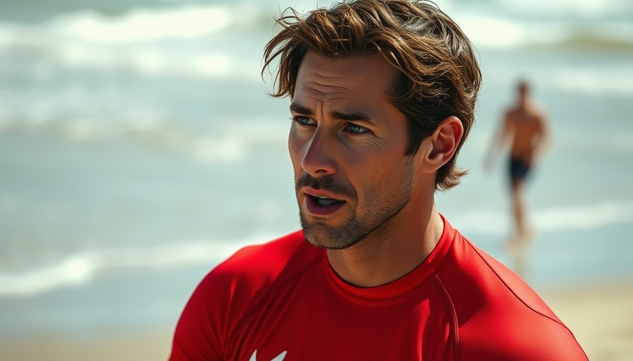 Professional surfer discusses social media responsibilities at beach event.