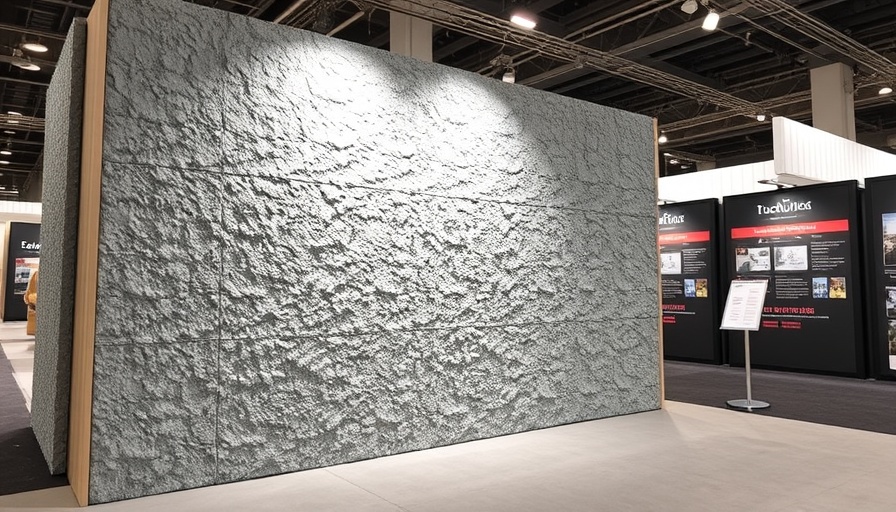 Textured quick-drying mold-resistant wall assembly at exhibit.
