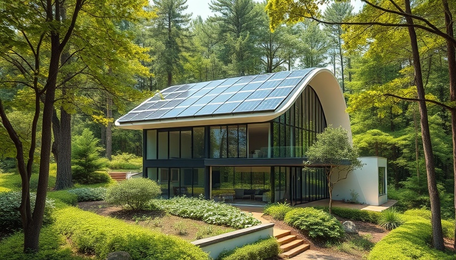 Eco-friendly house with solar roof in green forest, Solar Energy Design for Homes