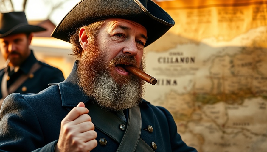 Civil War Days Huntington Beach reenactor speaking with a cigar.