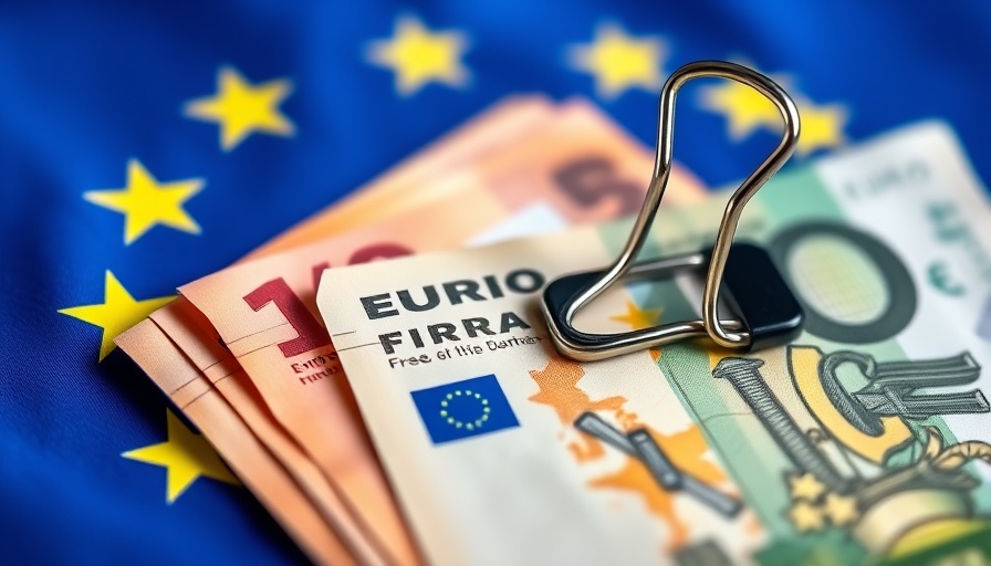EU tax mix concept with euros and flag in focus.