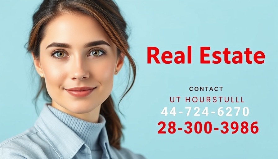 Seal Beach realtor business banner with contact details on light blue background.