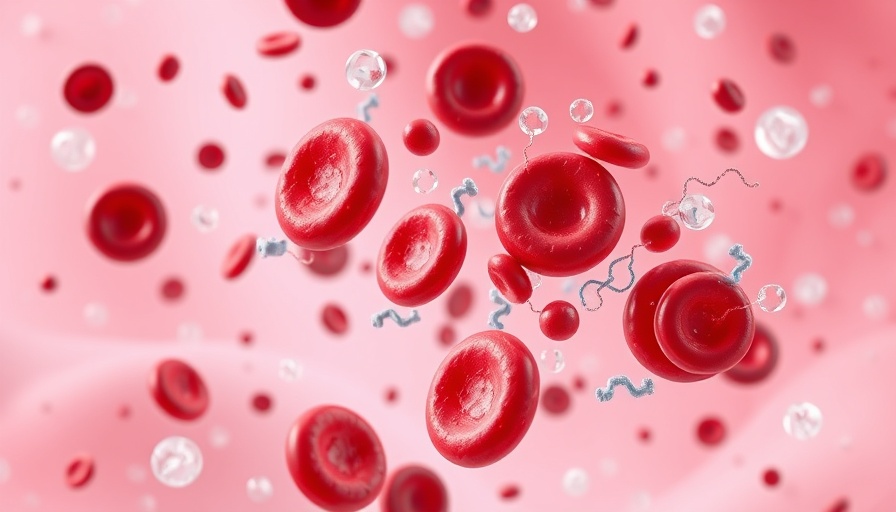 3D proteins and blood cells in pink fluid, oral GLP-1 receptor agonist for obesity.