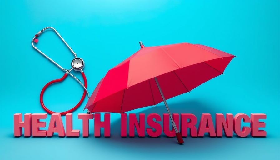 Accidental insurance cover visual with stethoscope and red umbrella.