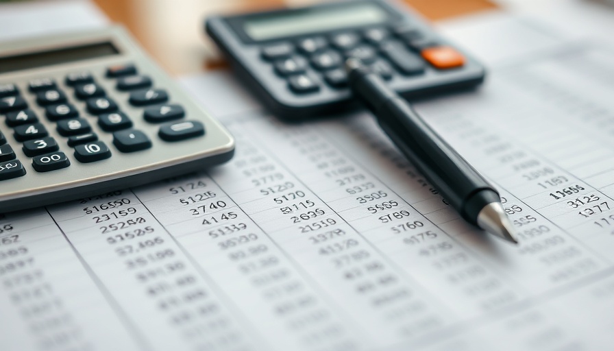 Close-up of a financial spreadsheet with a calculator, illustrating tax code analysis.