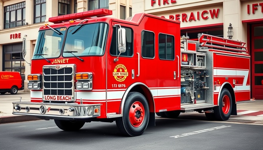 Long Beach fire truck on street