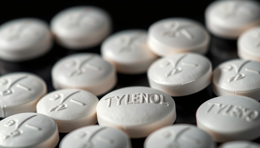 Close-up of Tylenol tablets linked to autism
