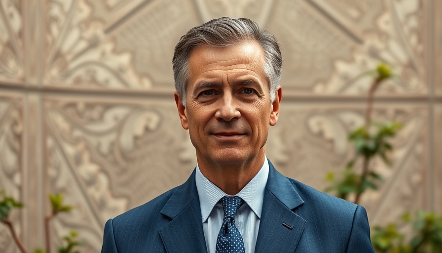 Portrait of man in blue suit associated with Henry Boot construction arm MBO.