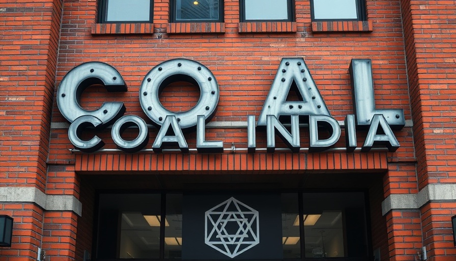 Coal India building entrance with distinctive signage.