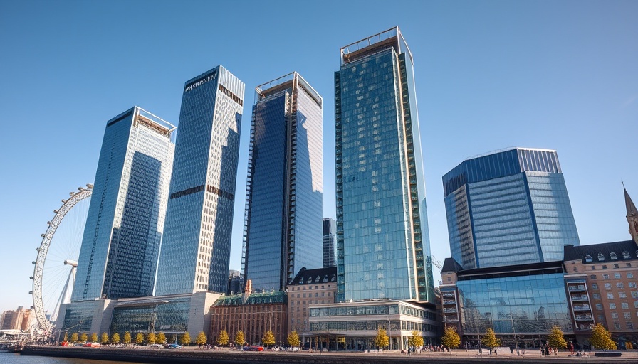 £800m London South Bank development featuring modern skyscrapers.